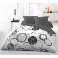 Parure de couette microfibre Audace - 1 housse de couette 240x260 cm + 2 taies d'orei