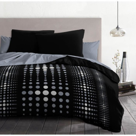 Parure de couette microfibre Steevy - 1 housse de couette 240x260 cm + 2 taies 63x63