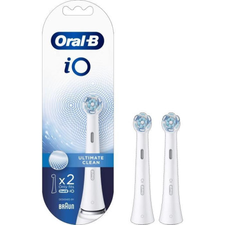 Tetes de brosse Oral-B iO Ultimate Clean - Pack X2 - Élimination de la plaque dentair
