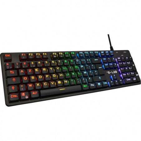 Clavier Gamer - The G-Lab - KEYZ PLATINIUM - Mécanique (Switch Rouge) - Ultra Low Profile - RGB - Filaire - Azerty - Noir
