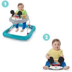 BRIGHT STARTS Trotteur bébé Disney baby Mickey - Lumineux et Musical - 61 x 69 x 63 c