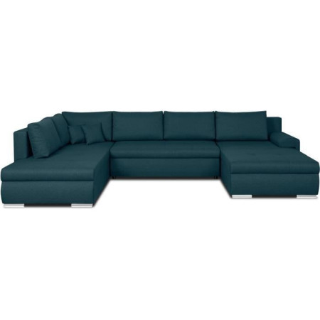 Canapé d'angle panoramique convertible -7 places - INDIAN - Tissu 100% polyester - Bl