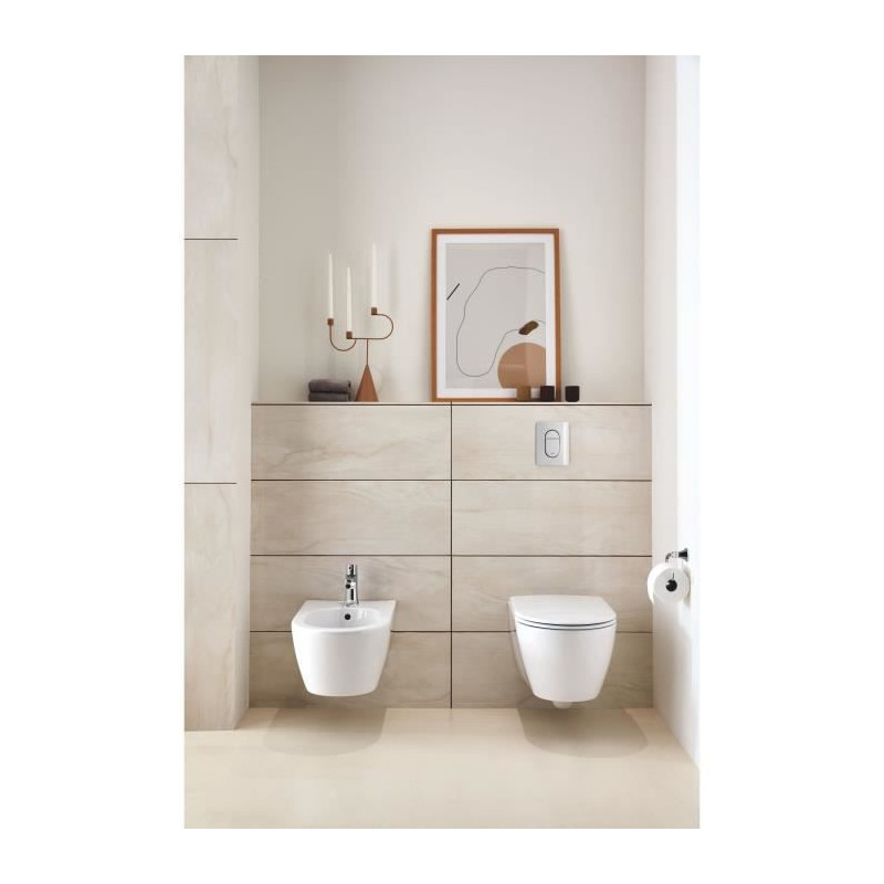 Cuvette WC Suspendue Bau Ceramic – Sans Bride, Sans Rebord, Fixation Incluse