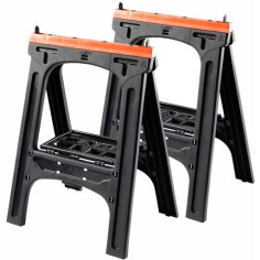 Lot de 2 tréteaux pliants - TOOD - Charge maximale 200 kg - Dimensions 60x10x80 cm Lot de 2 tréteaux pliants - TOOD - Charge maximale 200 kg - Dimensions 60x10x80 cm