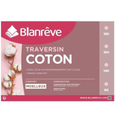 BLANREVE Traversin en coton - 90 cm - Blanc BLANREVE Traversin en coton - 90 cm - Blanc