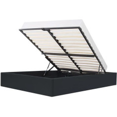 ECLIPSE Lit adulte 160x200 cm avec coffre de rangement - Simili Noir ECLIPSE Lit adulte 160x200 cm avec coffre de rangement - Simili Noir