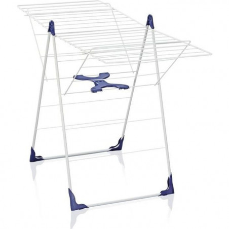 Étendoir a linge Leifheit Classic 200 Flex 81408, séchoir a linge avec 20m d'étendage et ailettes réglables en hauteur, blanc