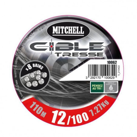 Tresse grise - MITCHELL - 8 brins - 110 m - 15/100