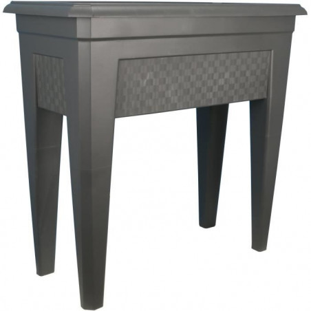 Bac a fleurs/culture/potagere - RIVIERA - IZIGARDEN 60 - 59,50x33x73,5 cm - Gris