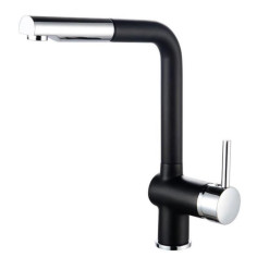 ROUSSEAU Robinet mitigeur de cuisine Matsouko - Avec douchette - Gris chromé et noir ROUSSEAU Robinet mitigeur de cuisine Matsouko - Avec douchette - Gris chromé et noir