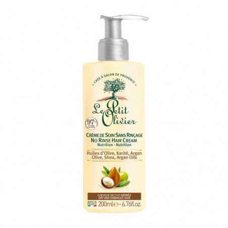 Crème de soin sans rinçage huiles d'olive karité et argan 200ml