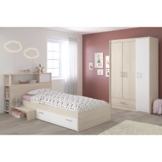 PARISOT Chambre enfant complete - Tete de lit + lit + armoire - Style contemporain -