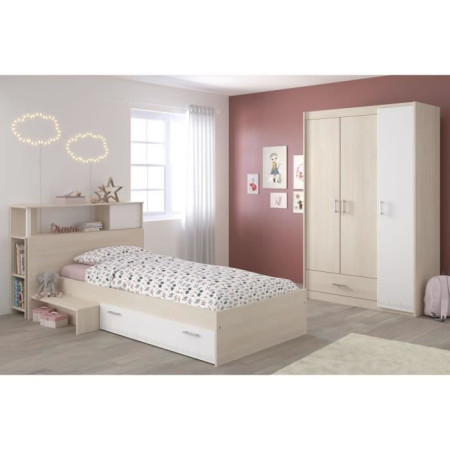 PARISOT Chambre enfant complete - Tete de lit + lit + armoire - Style contemporain -
