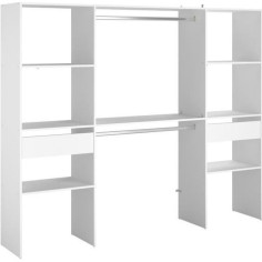 Kit dressing ARTIC - Décor Blanc - 2 colonnes + 2 penderies + 2 tiroirs - L 220 x P