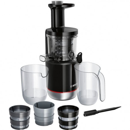 Extracteur de jus - BOSCH - MESM731M VitaExtract - Noir/inox - 150 W - 1 vitesse + reverse - syst. de sécurité sur le couvercle