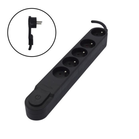 CHACON Bloc multiprise 5 prises 16 A avec interrupteur