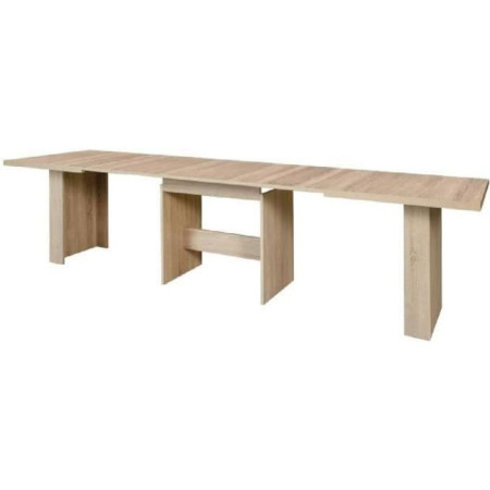 Table a manger extensible de 6 a 12 personnes style contemporain décor chene Sonoma -