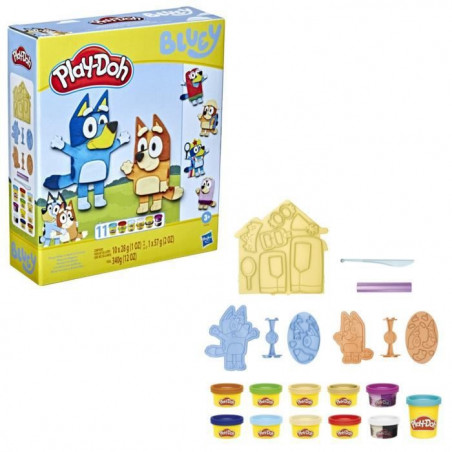 Play-Doh Bluey se déguise, Coffret avec 11 pots de pâte a modeler Bluey et a sa soeur Bingo, des 3 ans