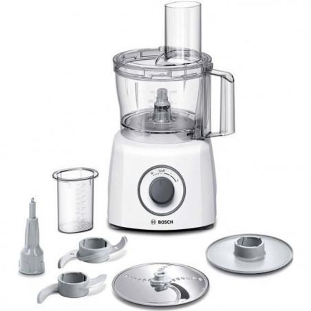 Robot multifonctions BOSCH MultiTalent3 MCM3100W – plus de 20 fonctions – 800 W – Capacité de 2,3 L – Blanc/Gris