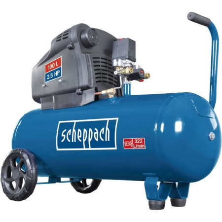 Compresseur d'air horizontal a double cylindres Scheppach HC105DC - 100L - 2200 W - 10 bars - 2