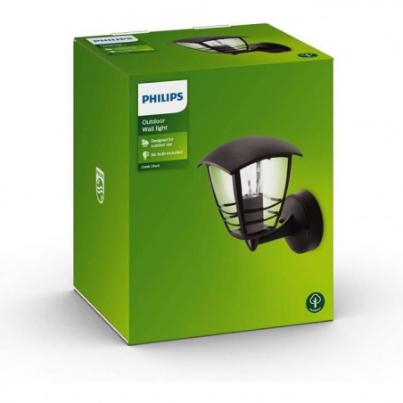 Applique murale extérieure - PHILIPS - Creek - Orientation vers le haut - Noir - IP44