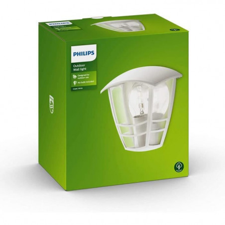 Applique murale - PHILIPS - Creek - Blanc - 1x60 W - Socle 230 V - E27 - IP44