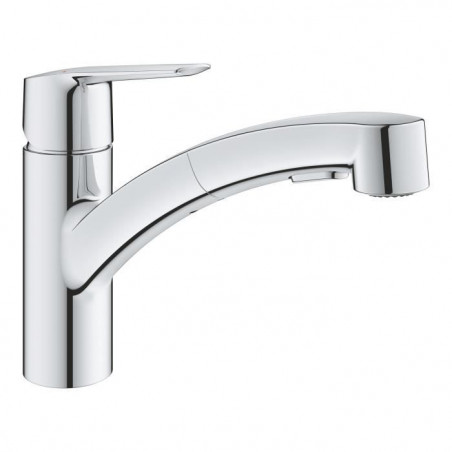 GROHE QUICKFIX Start Robinet de cuisine évier, douchette extractible, inverseur 2 jets, rotation 90°, 30531001