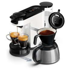 Cafetiere a dosette - PHILIPS - SENSEO - HD6592/05 - Switch 2-en-1 dosette & filtre - Blanc