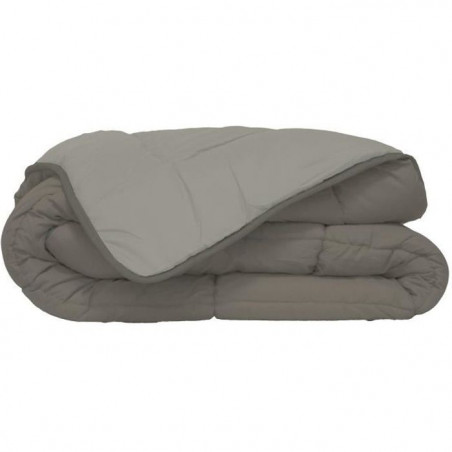 CALGARY - Couette Chaude Microfibre 400gr/m² - Taupe & Lin - 240 x 260 cm