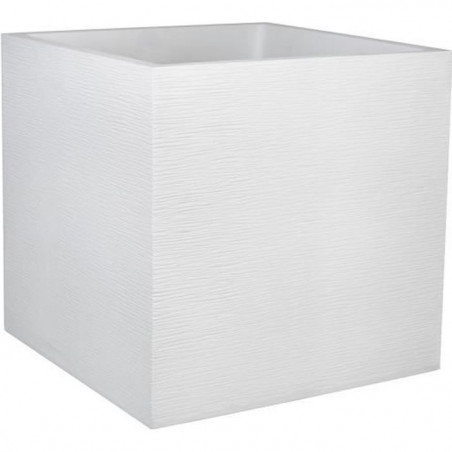 Pot de fleurs Carré 50 cm - EDA - Graphit - 57 L - 49,5 x 49,5 x H. 49,5 cm - Blanc cérusé