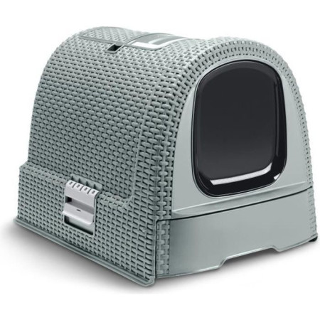 CURVER Bac a litiere pour chats - Bleu gris - Pour chat - 51 x 38