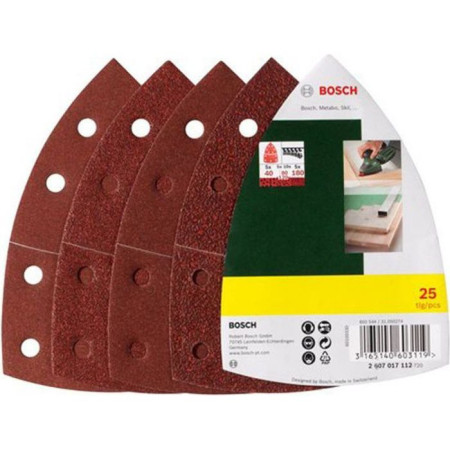 Assortiment de 25 disques abrasifs Bosch - Pour Ponceuses Multi