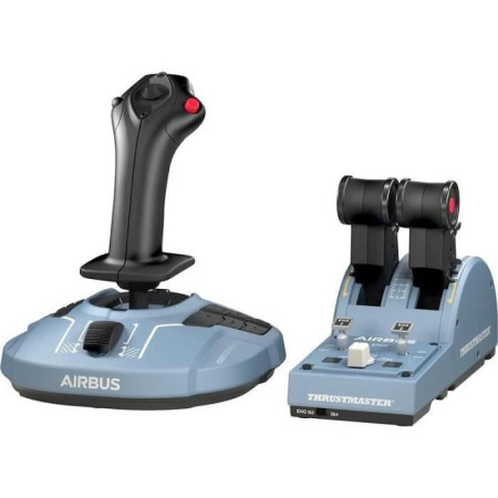 THRUSTMASTER Joystick TCA Officer Pack Airbus Edition : Réplique ergonomique du Mini-