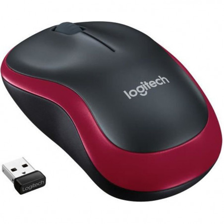 Souris sans fil - LOGITECH - M185 - Optique - Rouge