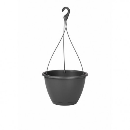 Pot de fleur a suspendre ALGARVE - Plastique - Gris anthracite - Rond - 31 x 31 x 20,5 cm - ARTEVASI