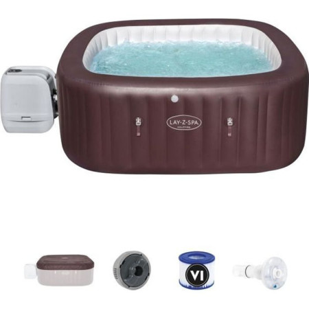 Spa gonflable BESTWAY - Lay-Z-Spa Maldives - 201 x 201 x 80 cm - 5 a 7 places - Carré