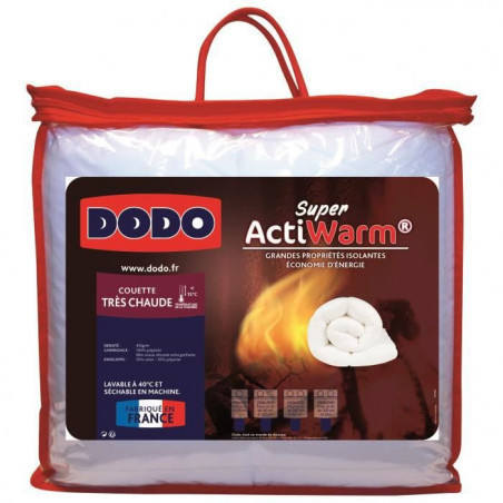Couette Tres Chaude 450gr/m² - DODO - SUPER ACTIWARM - 200 x 200 cm - Blanc