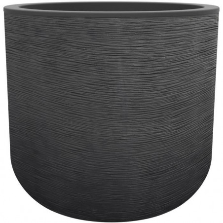 Pot de fleurs Rond 40 cm - EDA - Graphit Up - 32,5 L - Ø 38,5 x H. 36,8 cm - Gris Anthracite