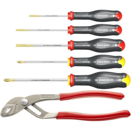 Coffret de 5 Tournevis FACOM - AT5.170PB (Livré avec 3 Tvis a Fente + 2 Tvis Prozidri