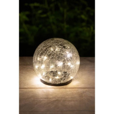 Sphere solaire GALIX - Effet verre brisé - Ø 15cm - 25 LED blanches Sphere solaire GALIX - Effet verre brisé - Ø 15cm - 25 LED blanches