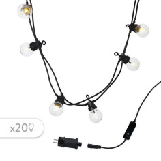 LUMI JARDIN Guirlande lumineuse extérieure connectable Party Clear - 20 globes guingu