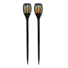 LUMI JARDIN Lot de 2 mini torches solaires Maity Sun - Effet flamme - LED - H 70 cm - Blanc chaud LUMI JARDIN Lot de 2 mini torches solaires Maity Sun - Effet flamme - LED - H 70 cm - Blanc chaud