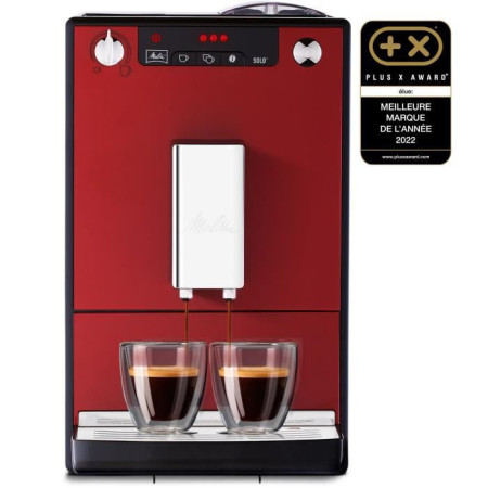 Melitta - Machine a Café a Grain Solo Rouge Chili - Machine Expresso Automatique Broy