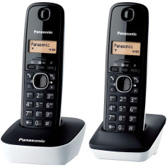 Panasonic KX-TG1612FRW Duo Téléphone Sans Fil Sans Répondeur Noir Blanc