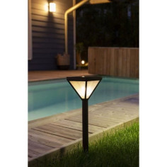 Lanterne solaire inox verre perlé 25 lumens blanc chaud - GALIX Lanterne solaire inox verre perlé 25 lumens blanc chaud - GALIX