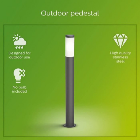 Lampadaire extérieur sur poteau - UTRECHT - Poteau anthracite - 1x20 W - Haute tension