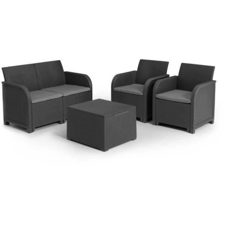Salon de jardin avec coffre de rangement - en résine - Allibert by KETER - 4 personne