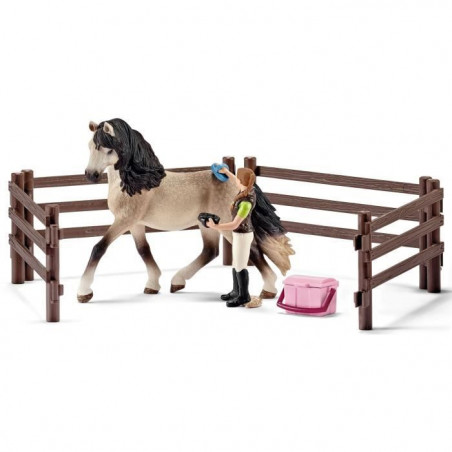 Coffret kit de soin pour chevaux andaloux, schleich 42270 Horse Club, coffret figurines pour enfants, des 5 ans