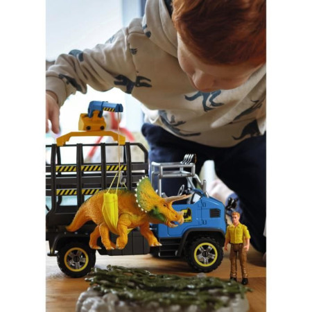 coffret de 43 pieces avec figurine tricératops et camion d