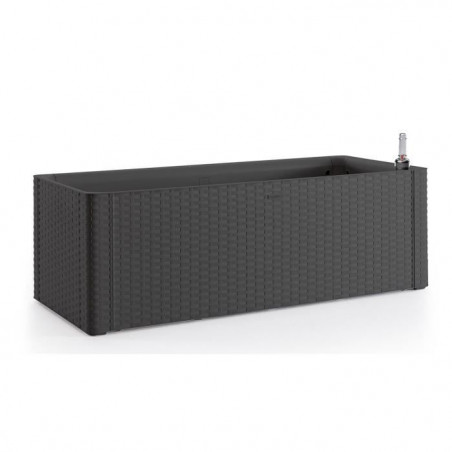 STEFANPLAST Bac a fleurs/Jardiniere rectangulaire NATURAL DELUX - 100x43xH33cm - 90 + 6,5L dans la réserve - Anthracite